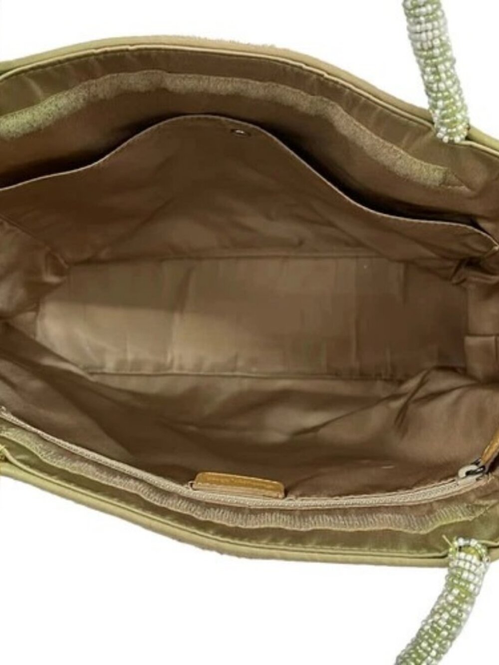 DIOR/ChristianDior - Light Brown Light Green White Unborn Calf Leather Tote Bag - Picture 7 of 14